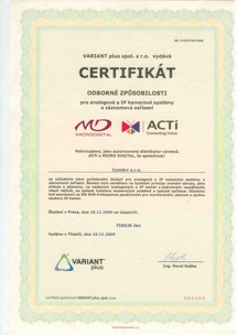 certifikát